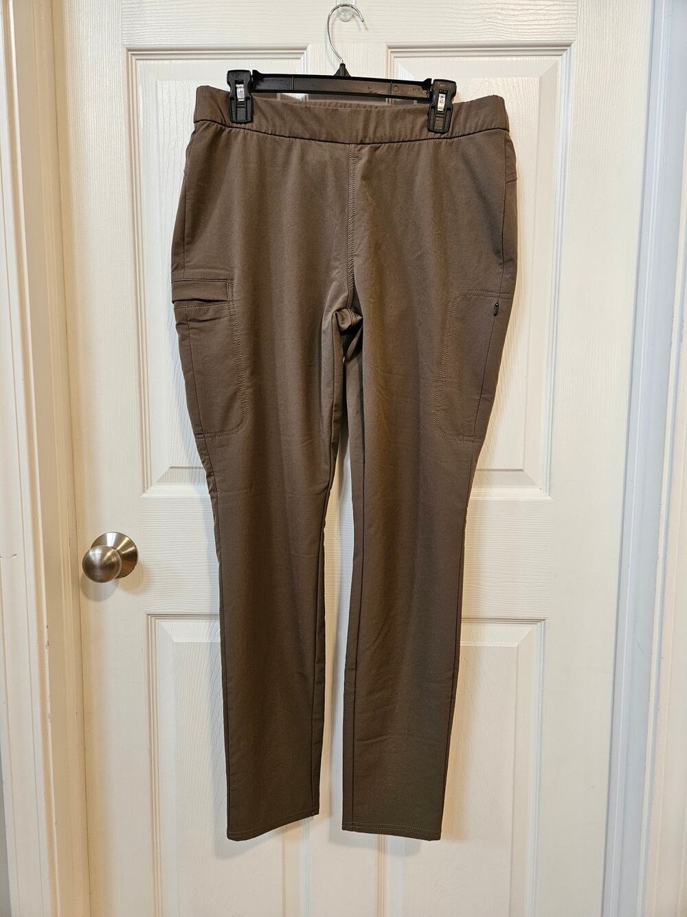 prAna Womens 12 Regular Taupe Stretch Hiking Utility Pants Travel Cargo EUC